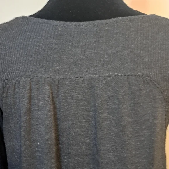 Charcol A-Line Knee-Length Sweater Dress. Plastic Island size Md Partial Ribbing - Picture 8 of 11